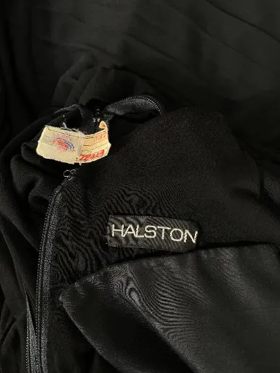 1970s Halston Black Label Couture Jersey Dress