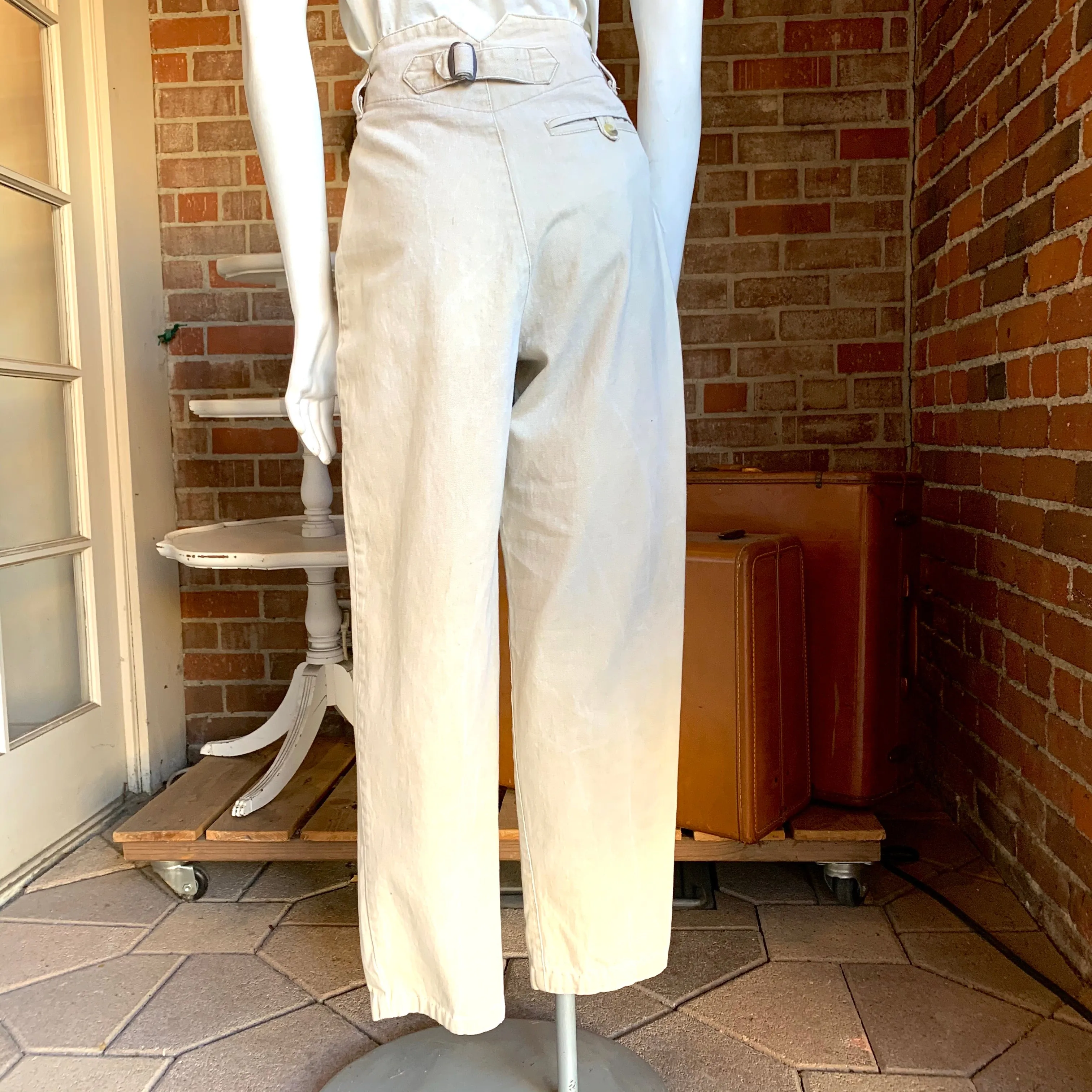 1980s Judys Kahki Buckle Back Pants