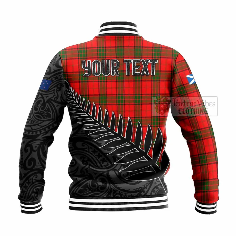 Adair Crest Tartan Baseball Jacket with New Zealand Silver Fern Half Style