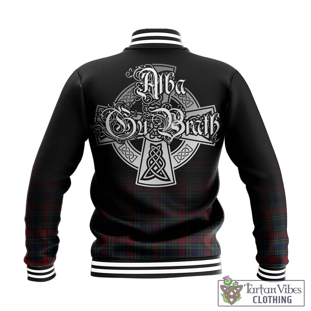 Allison Red Tartan Baseball Jacket Featuring Alba Gu Brath Family Crest Celtic Inspired