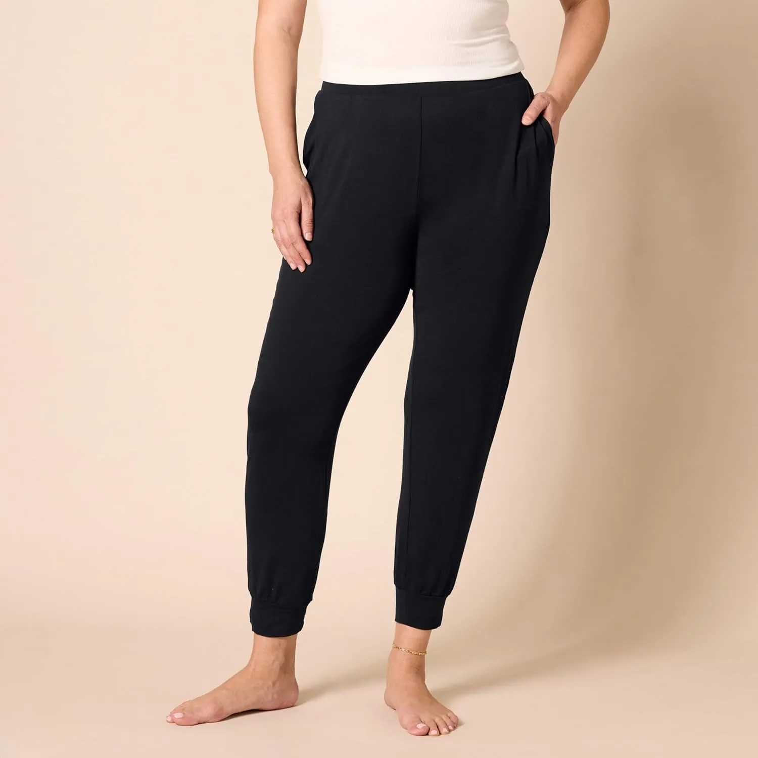 Amazon Essentials Women's Lightweight Knit Jersey Pajama Pants, Jogger Lounge Sleep Wear with Pockets