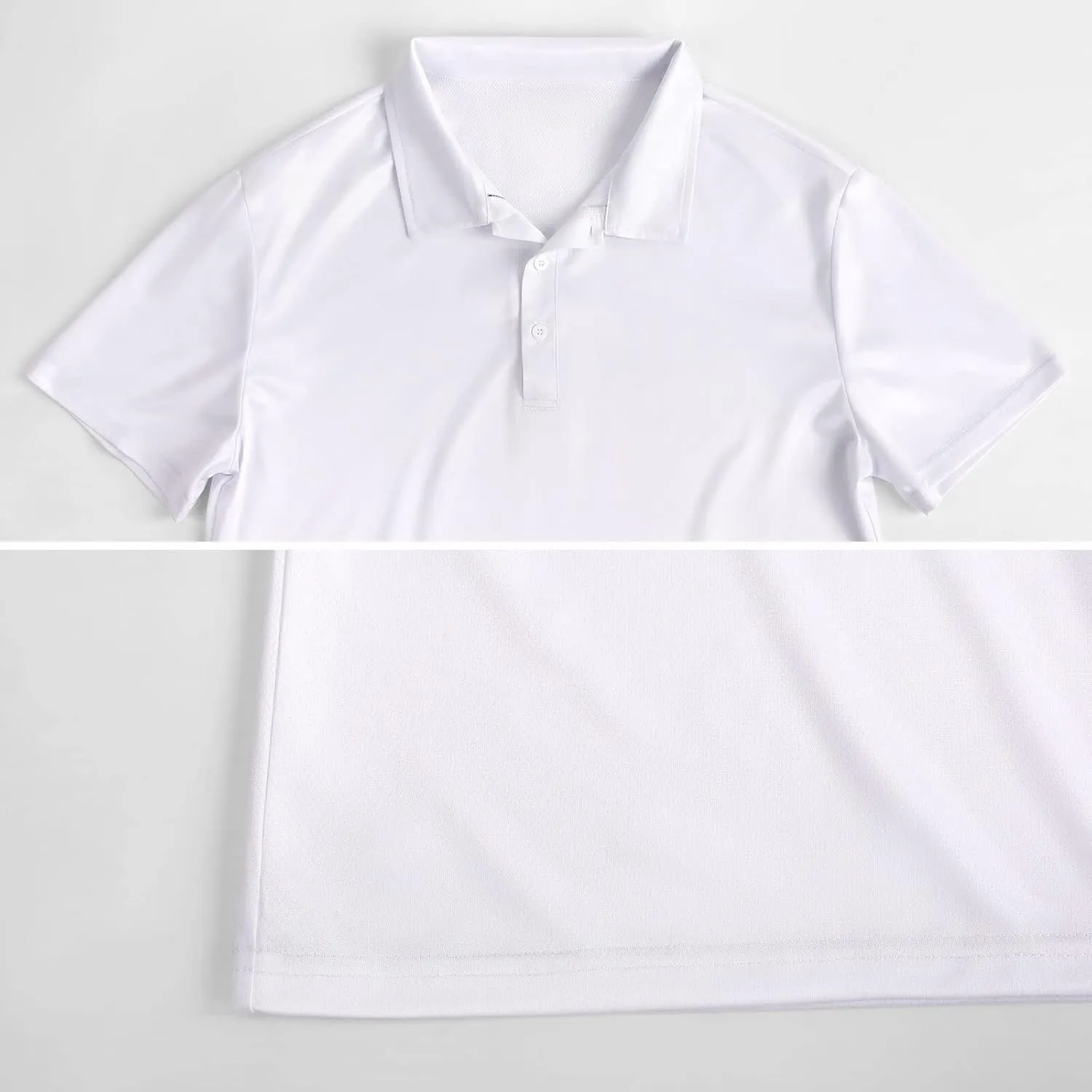 Aqua Blue Ocean Waves Basic Mens T-shirts Button Down Collar Short Sleeve Golf Tees Tops Business Work