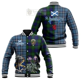 Bannatyne Tartan Baseball Jacket Happy St. Andrew's Day Half Tartan Style