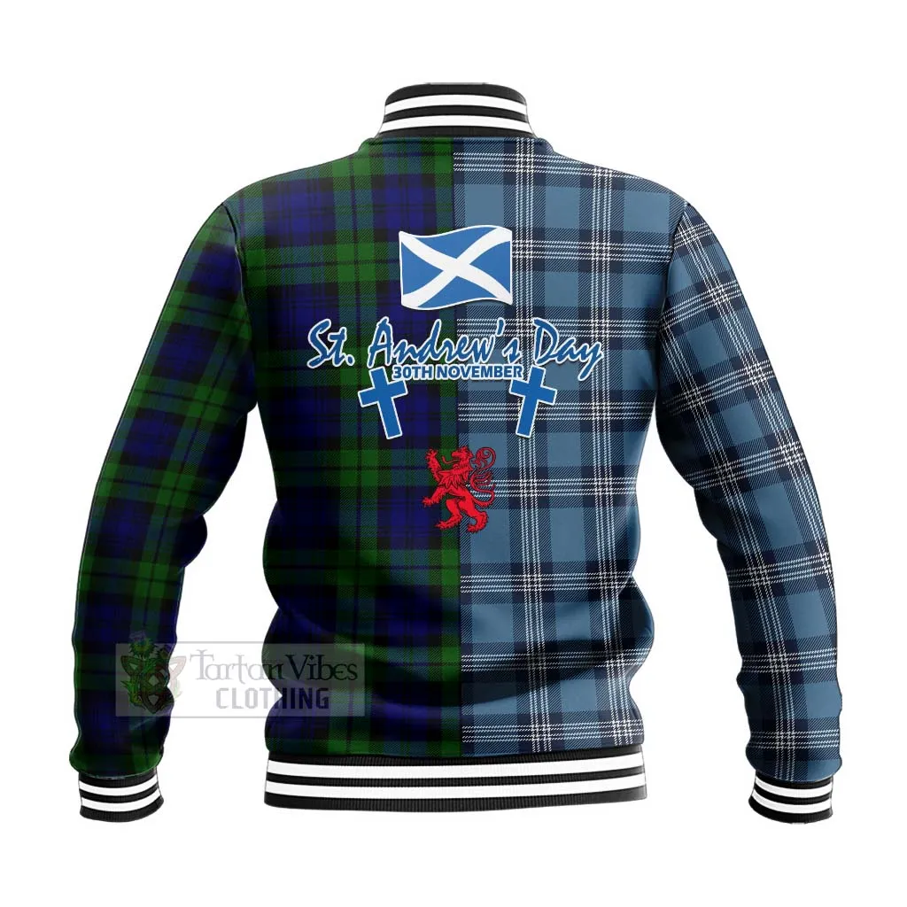 Bannatyne Tartan Baseball Jacket Happy St. Andrew's Day Half Tartan Style
