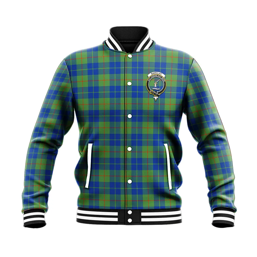 Barclay Hunting Ancient Tartan Baseball Jacket with Family Crest
