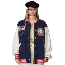 Bear Baseball League Jacket In Navy Blue