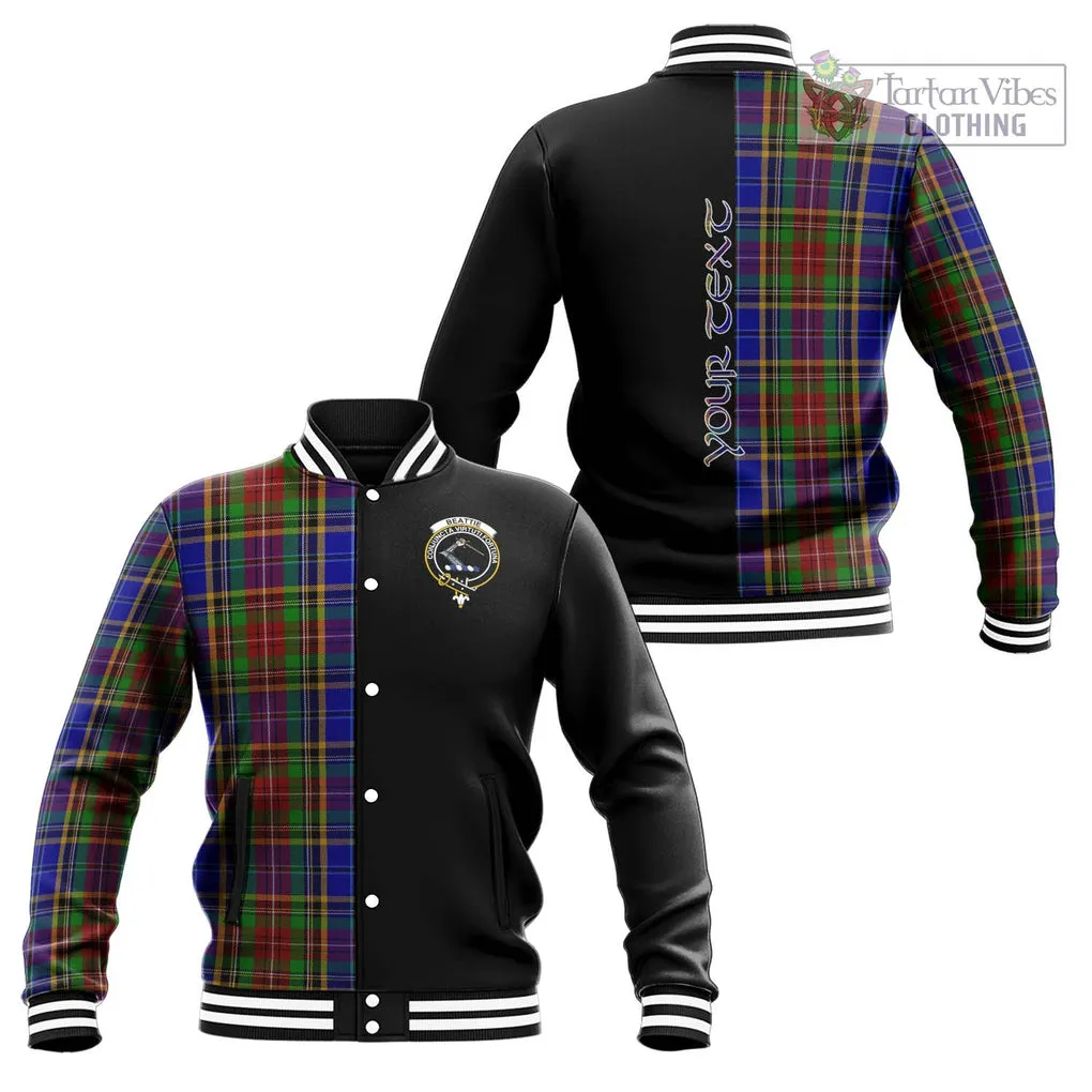 Beattie Tartan Baseball Jacket with Family Crest and Half Of Me Style