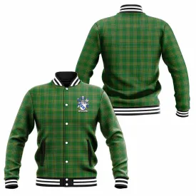 Bernard Irish Clan Tartan Baseball Jacket with Coat of Arms