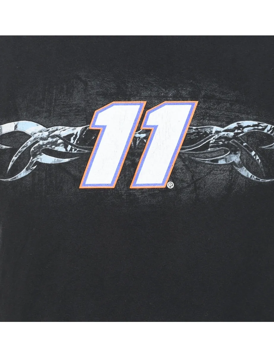Black #11 NASCAR Printed T-shirt - M