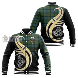 Blair Ancient Tartan Baseball Jacket with Family Crest and Celtic Symbol Style
