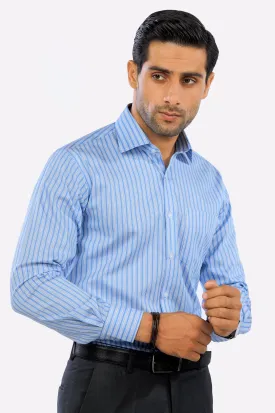 Blue Pencil Stripes Formal Shirt