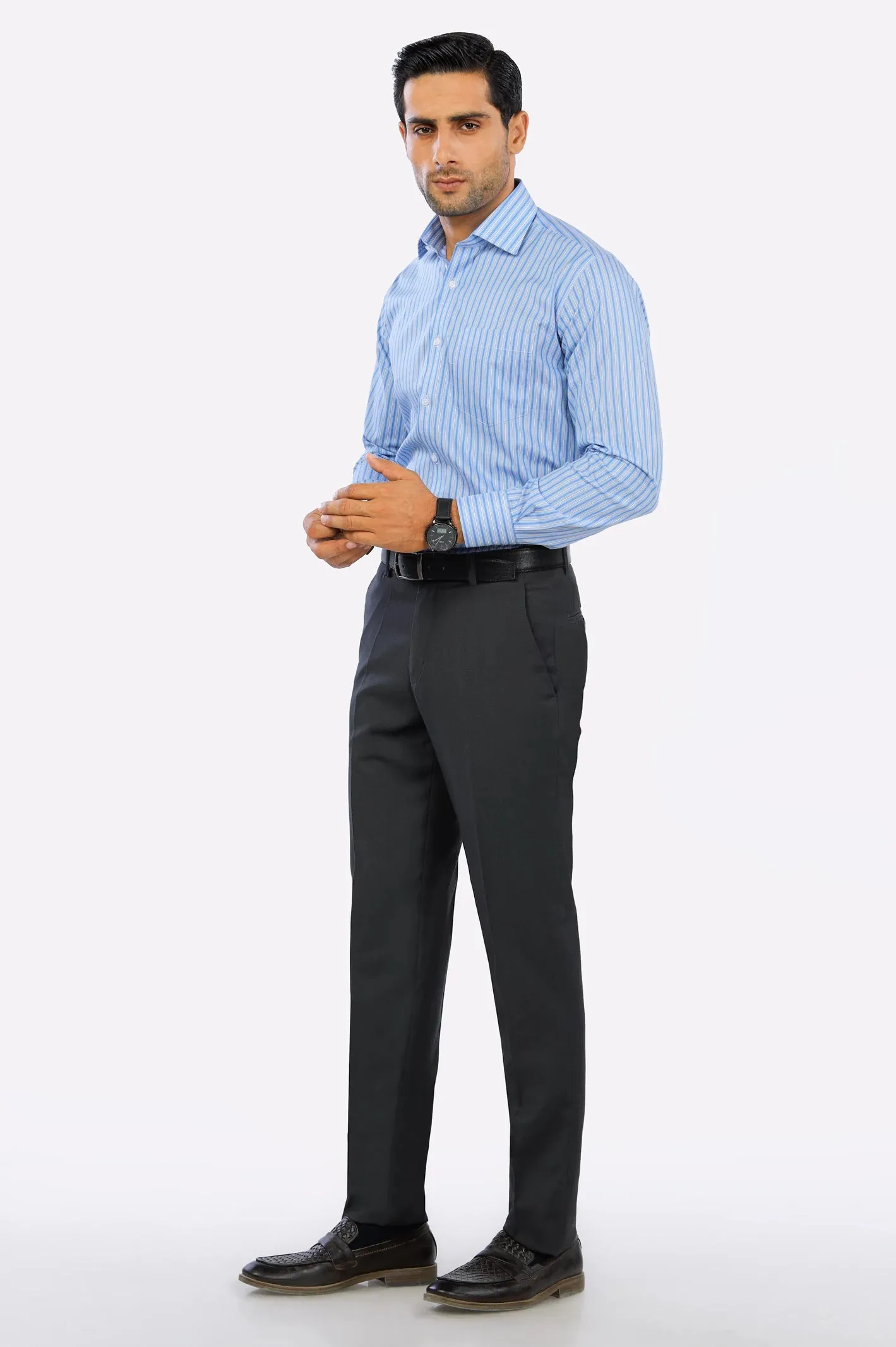 Blue Pencil Stripes Formal Shirt