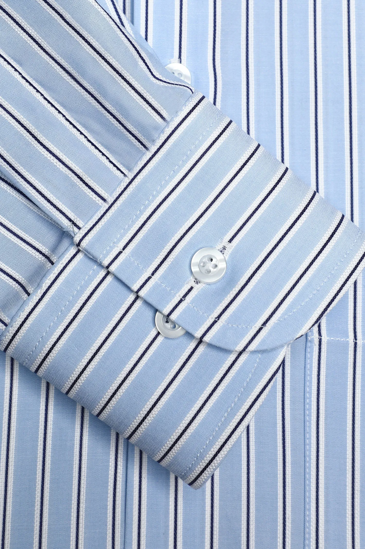 Blue Pinstripe Formal Autograph Shirt
