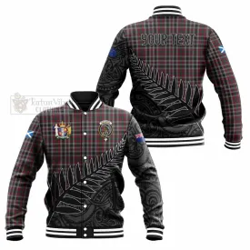 Borthwick Crest Tartan Baseball Jacket with New Zealand Silver Fern Half Style