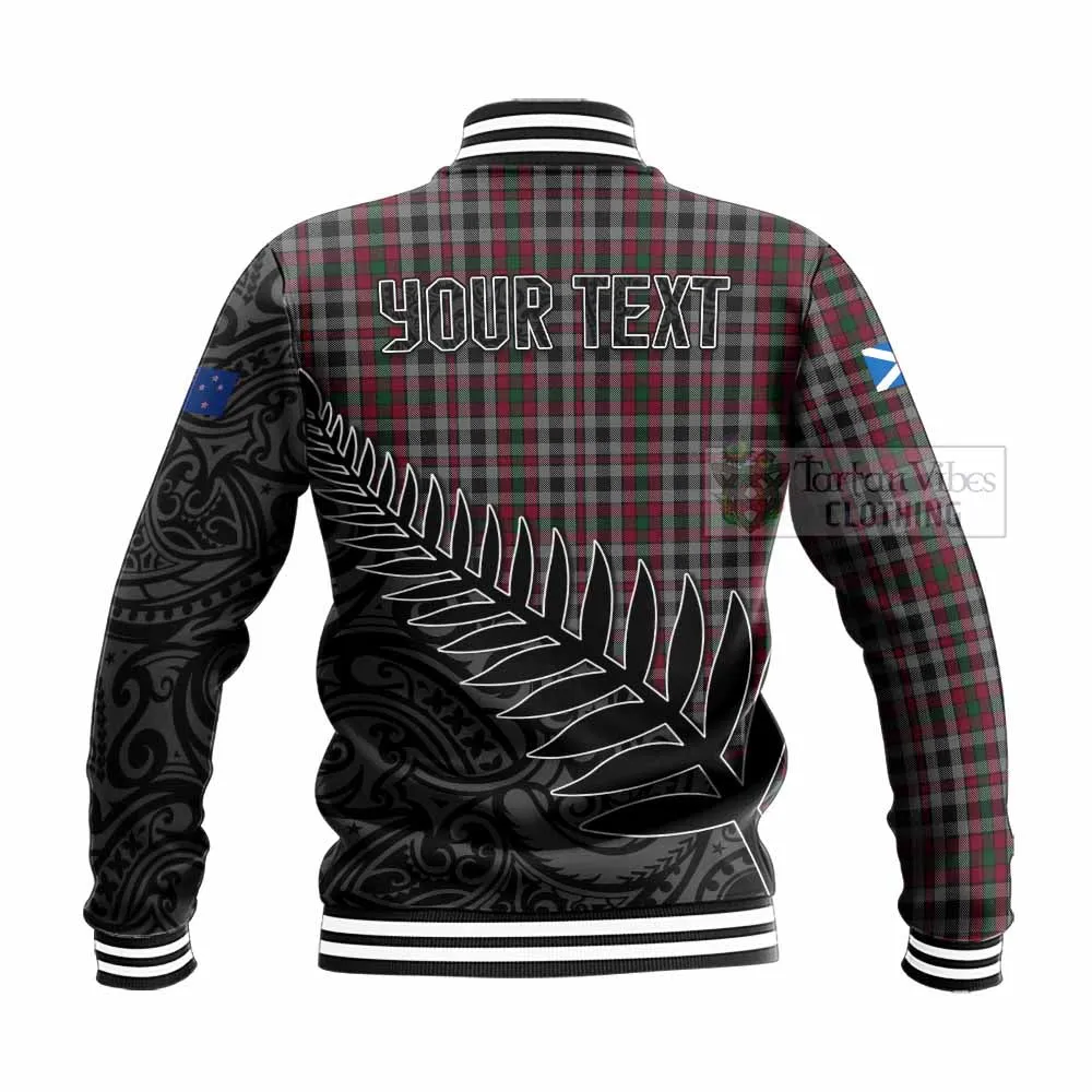 Borthwick Crest Tartan Baseball Jacket with New Zealand Silver Fern Half Style
