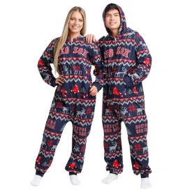 Boston Red Sox MLB Ugly Pattern One Piece Pajamas