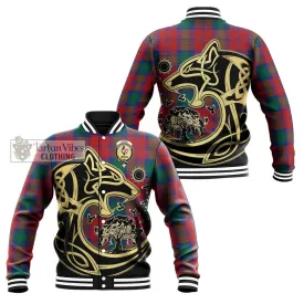 Byres (Byses) Tartan Baseball Jacket with Family Crest Celtic Wolf Style