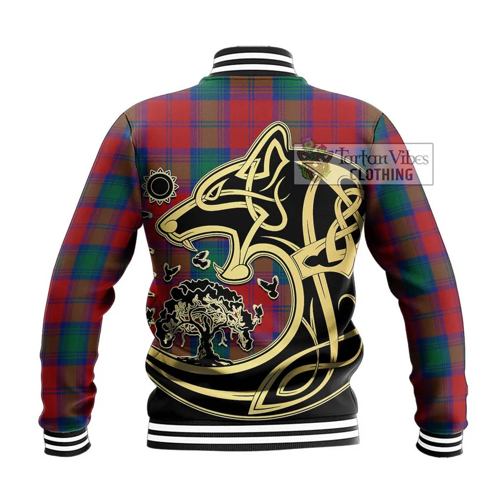 Byres (Byses) Tartan Baseball Jacket with Family Crest Celtic Wolf Style