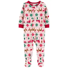 Carter's Fair Isle One-Piece Footed Pajamas Pink