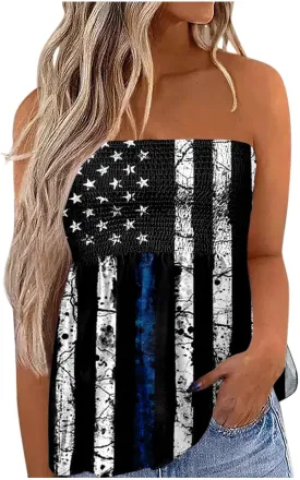 Cdiecer Tube Tops for Women Off Shoulder Top Strapless Tank Top Bandeau Sleeveless Shirts Summer Vacation Tube-Tops