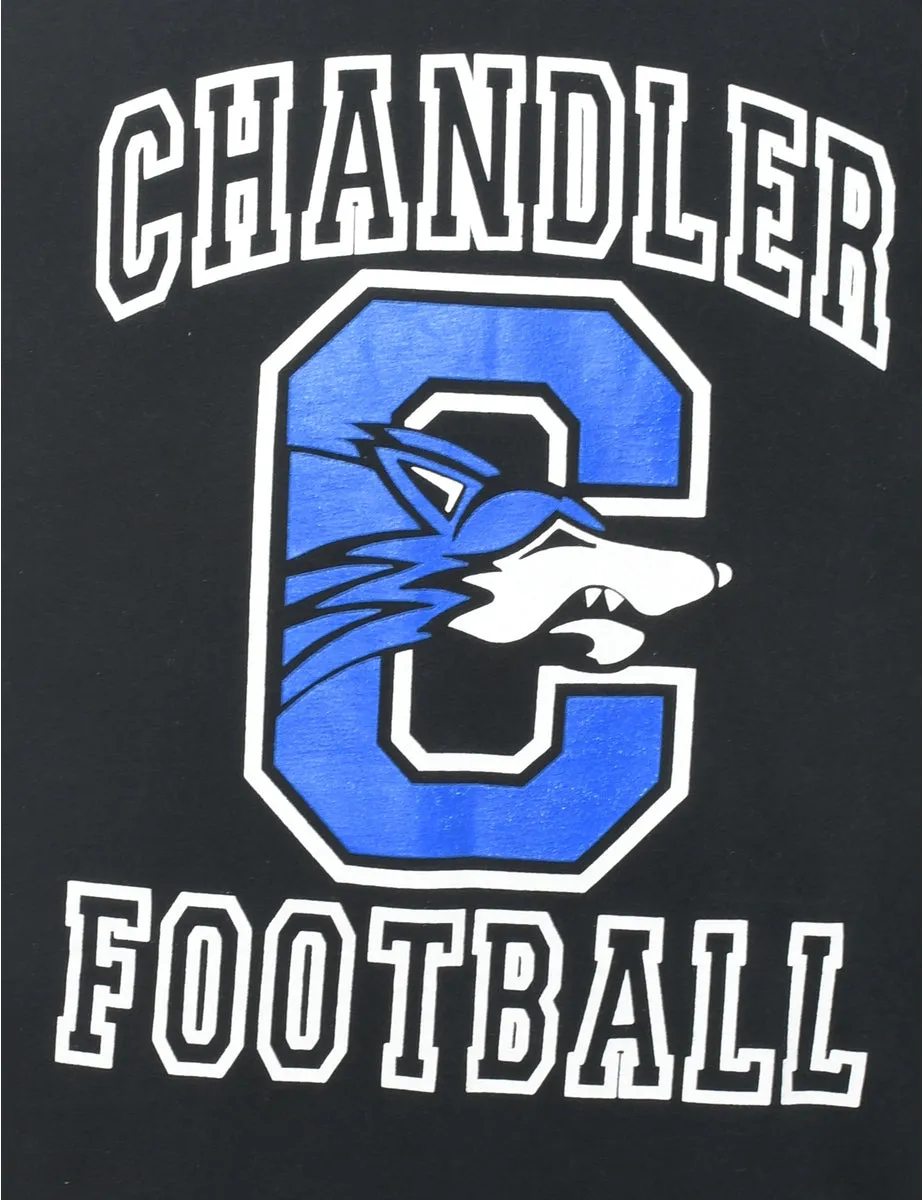 Chandler Football Black & Blue Printed T-shirt - L
