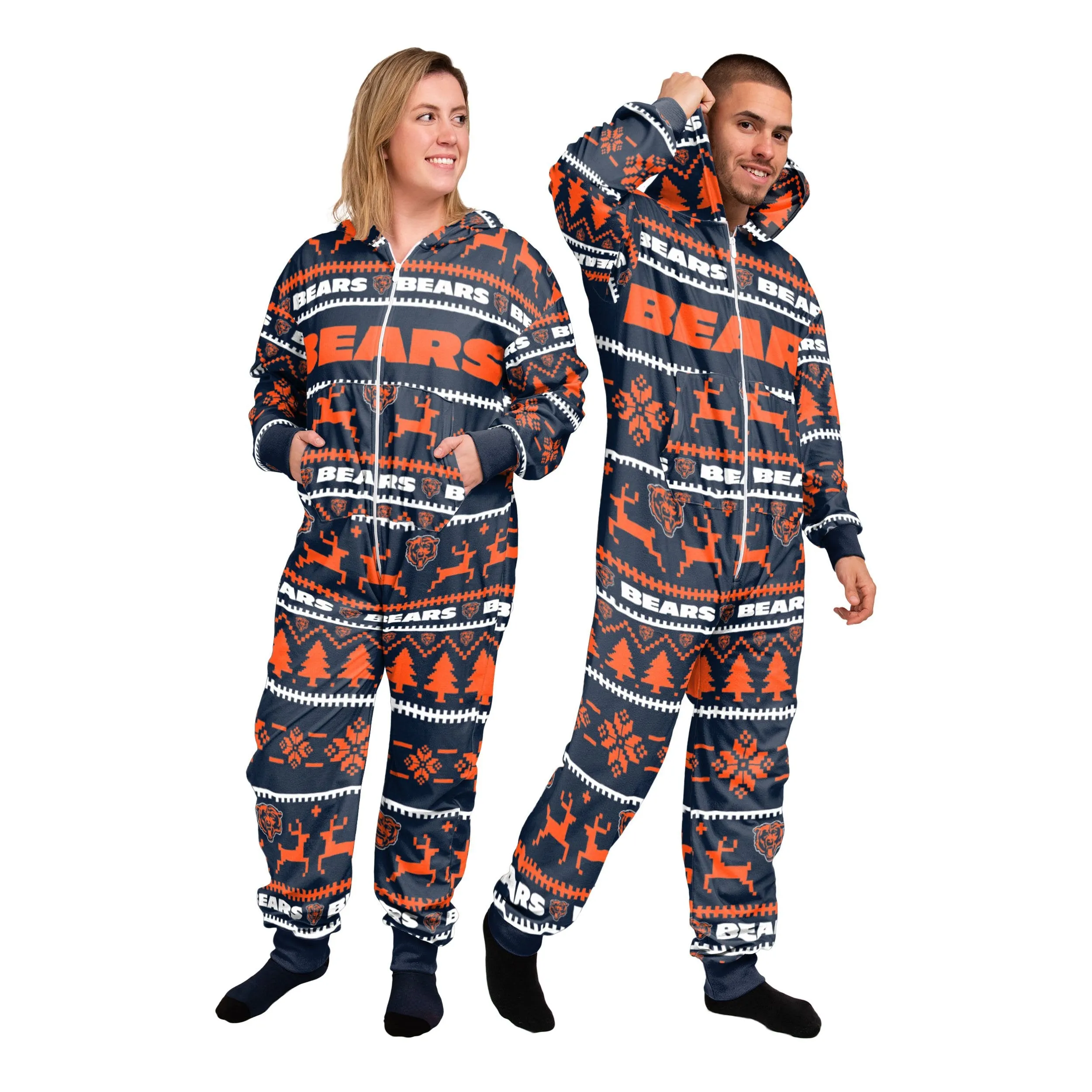 Chicago Bears NFL Unisex Holiday One Piece Pajamas