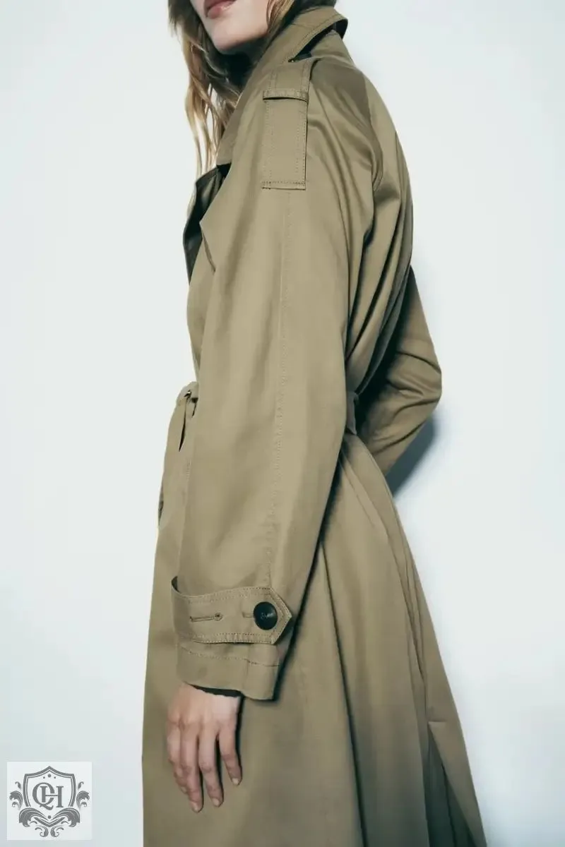 Collared Double Breasted Trench Coat