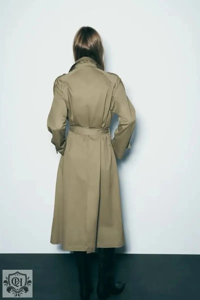 Collared Double Breasted Trench Coat