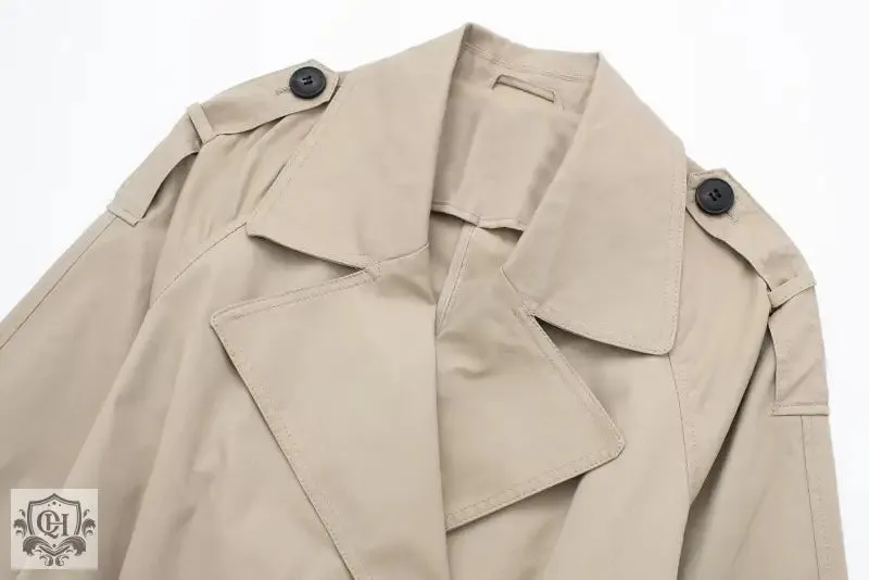 Collared Double Breasted Trench Coat