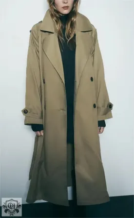 Collared Double Breasted Trench Coat