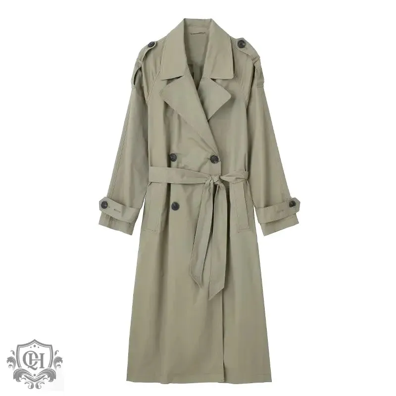 Collared Double Breasted Trench Coat