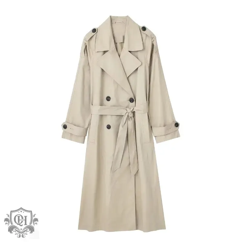 Collared Double Breasted Trench Coat