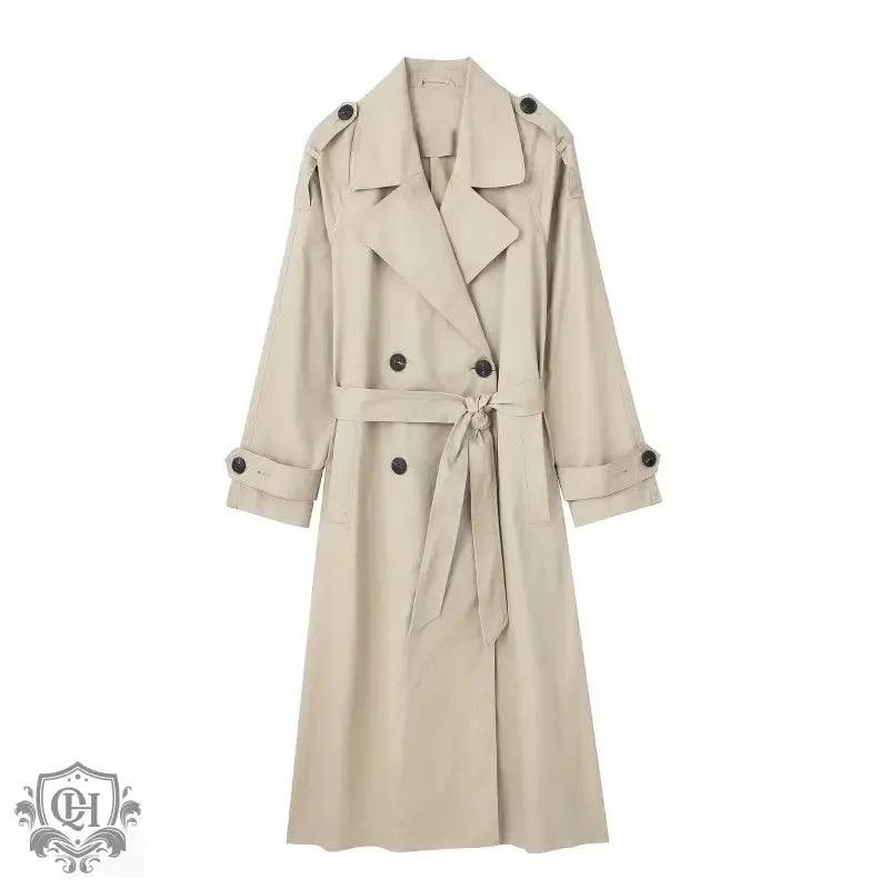 Collared Double Breasted Trench Coat