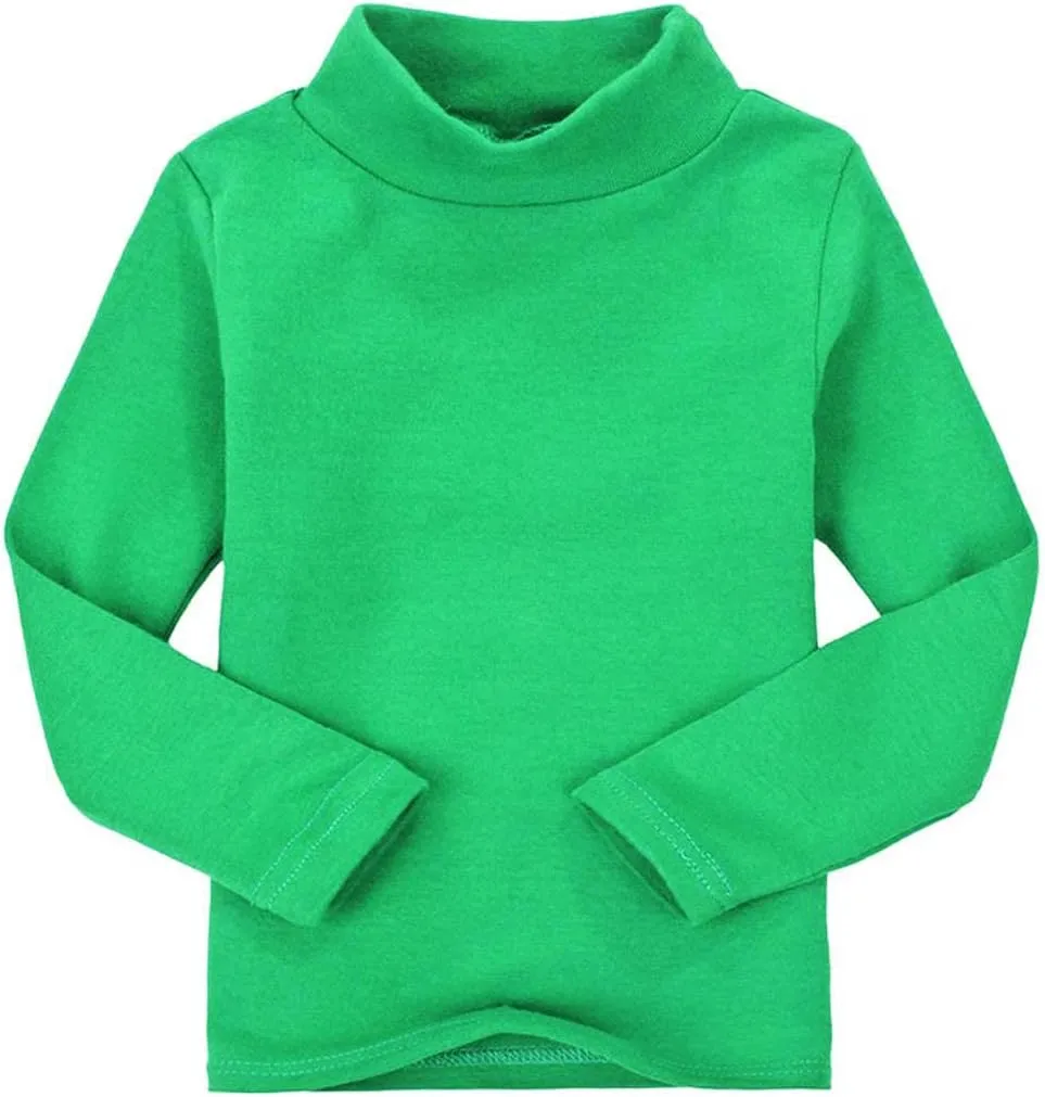 CuteOn Children Unisex Solid Color Kids School Uniform Long Sleeve Turtleneck T-Shirt