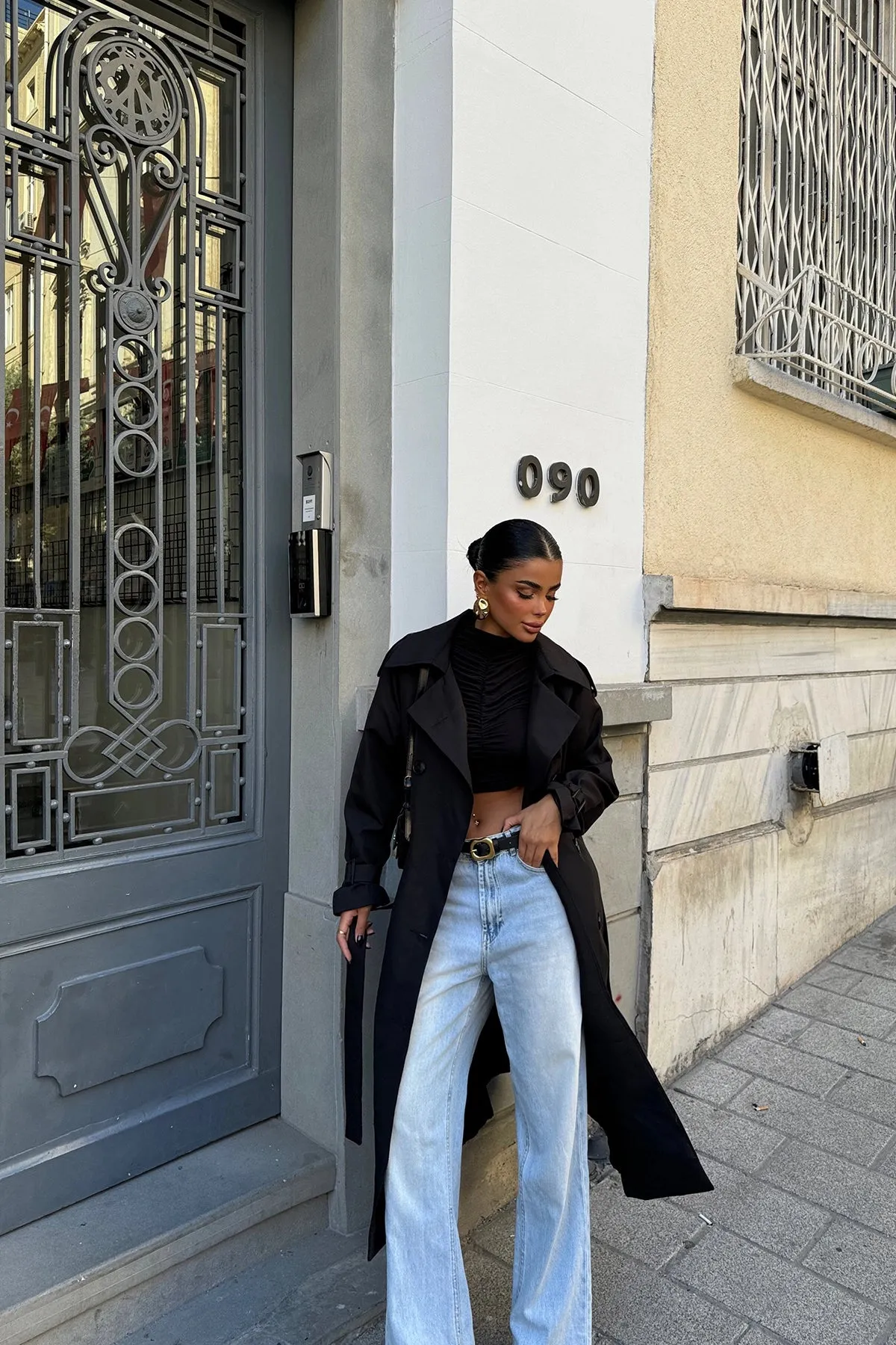 EYY Women Black Osanna Trench Coat - Fredericksburg