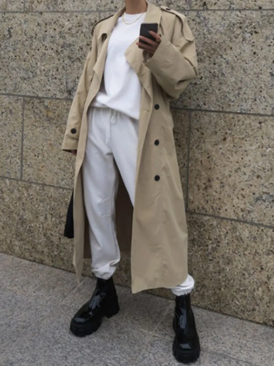 Fashion Solid Color Round Neck Long Sleeve Casual Two-piece Suit