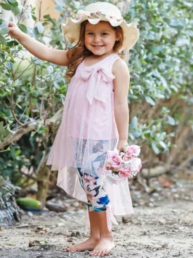 Girls Sweet Perfection Hi-Lo Ruffle Tunic And Legging Set