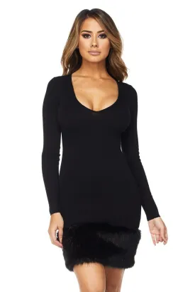 Hailey Faux Fur Trimmed Dress