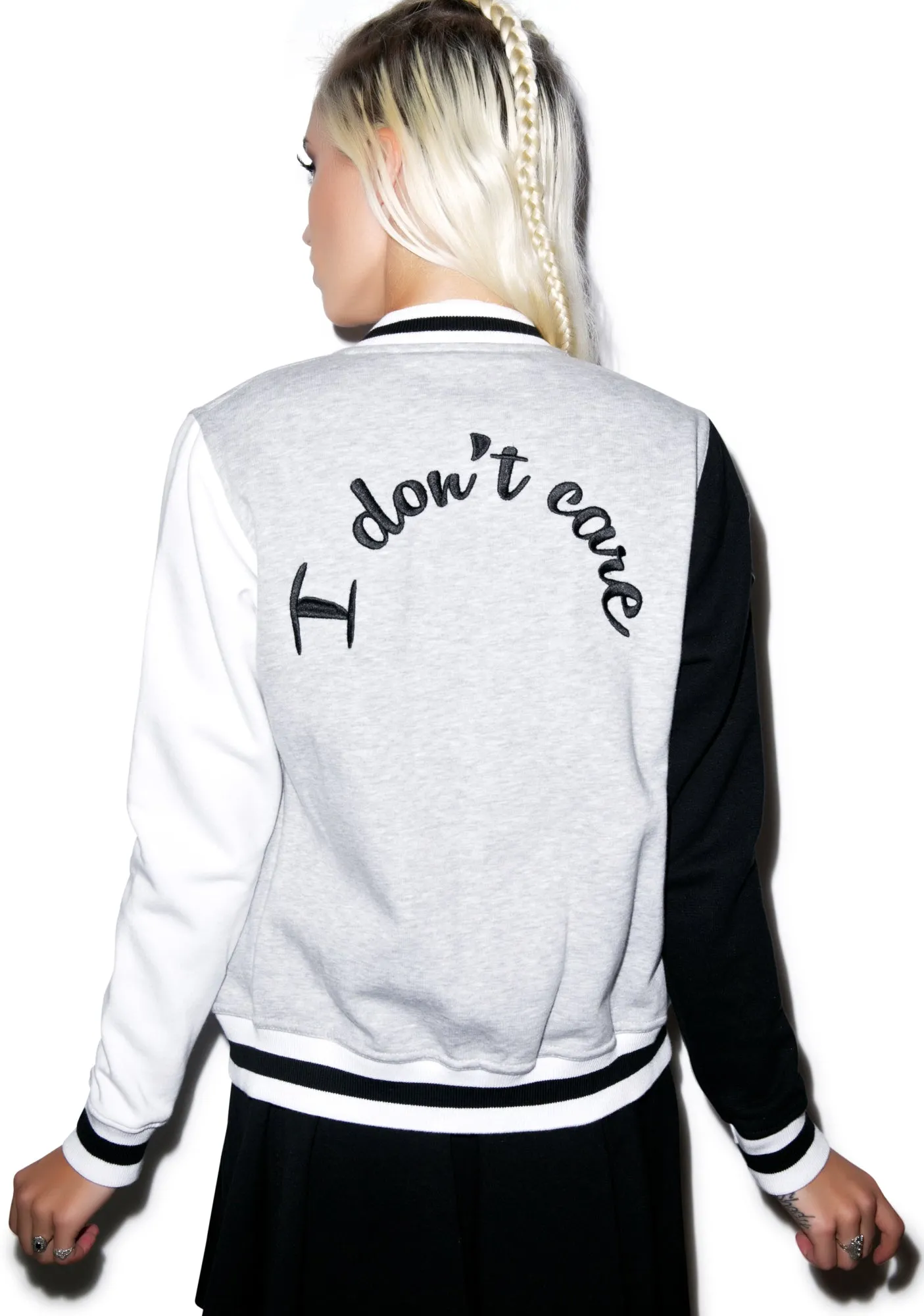 I Don't Care Baseball Jacket