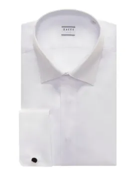 ID8654-Xacus White Tuxedo Shirt