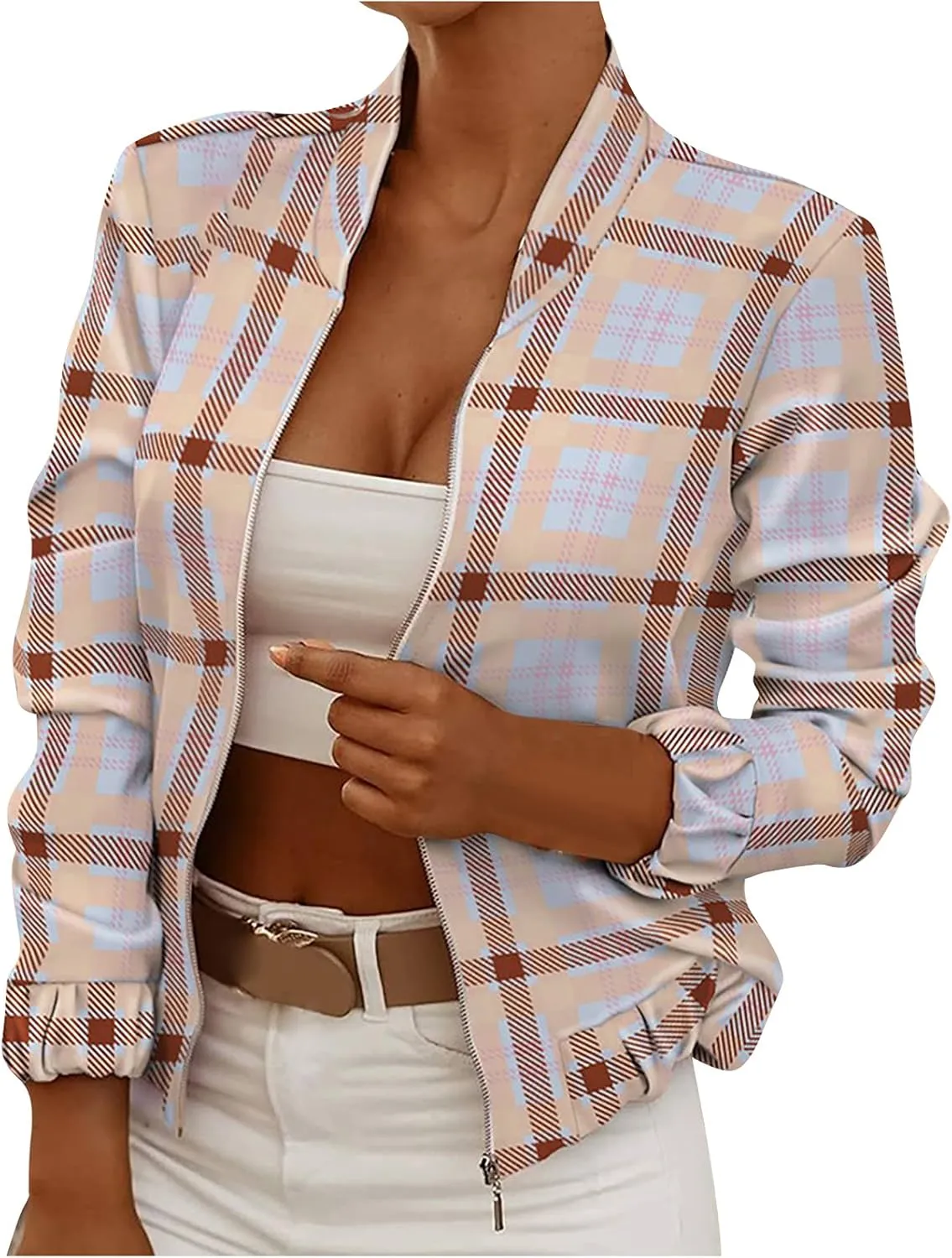 JEGULV Blazer Jackets for Womens Mock Neck Button Jacket Open Front Cardigan Blouse Tops Business Casual Suit Coats
