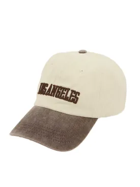 Los Angeles Embroidered Cap in Brown