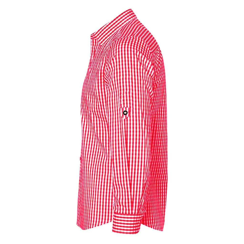 Men's Formal Dress Shirt in Red Checkered Casual Shirt