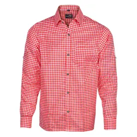 Men's Formal Dress Shirt in Red Checkered Casual Shirt