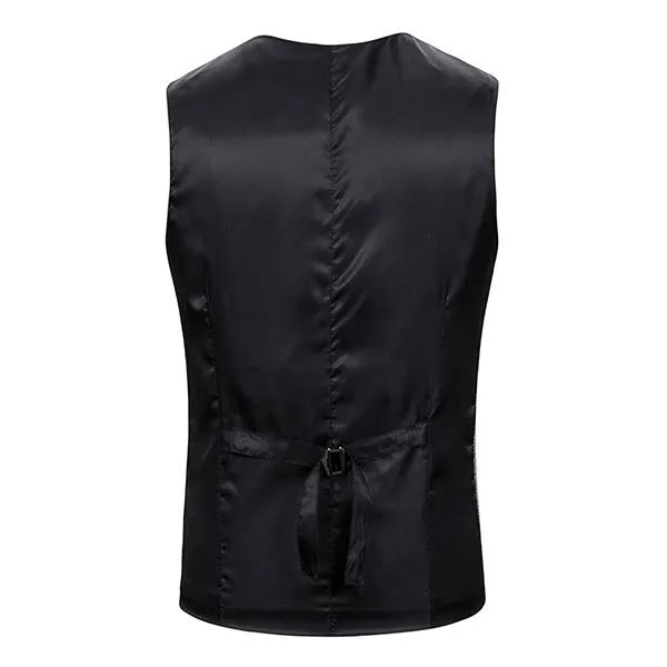 Men's Herringbone Single Breasted Vest 21473001M
