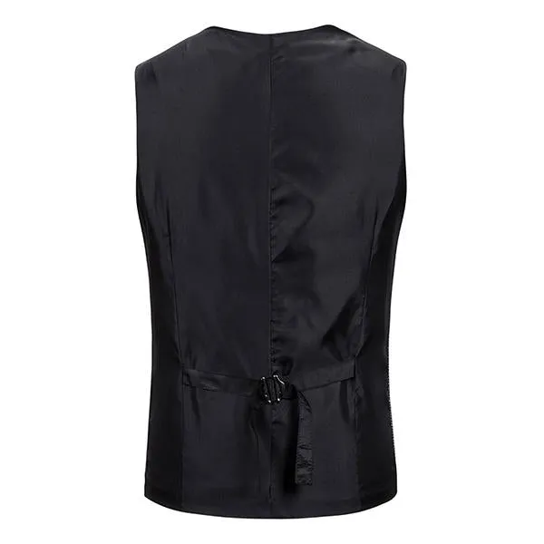 Men's Herringbone Single Breasted Vest 21473001M