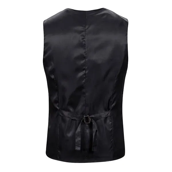 Men's Herringbone Single Breasted Vest 21473001M
