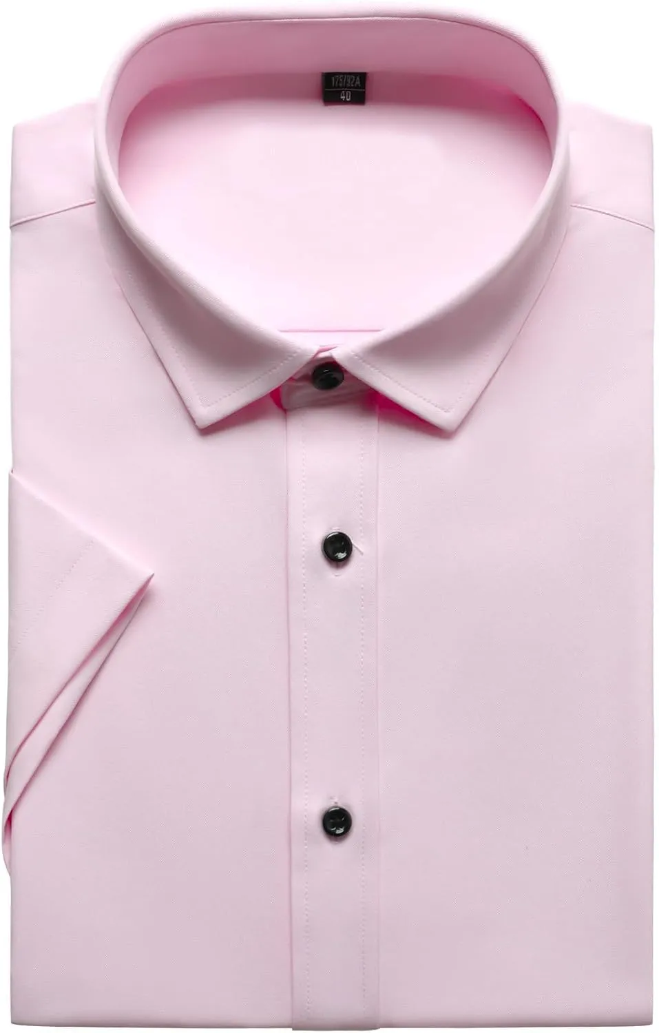 Men's Stretch Wrinkle Free Dress Shirts Formal Wedding Prom Short Sleeve Slim Fit Button Down Shirt