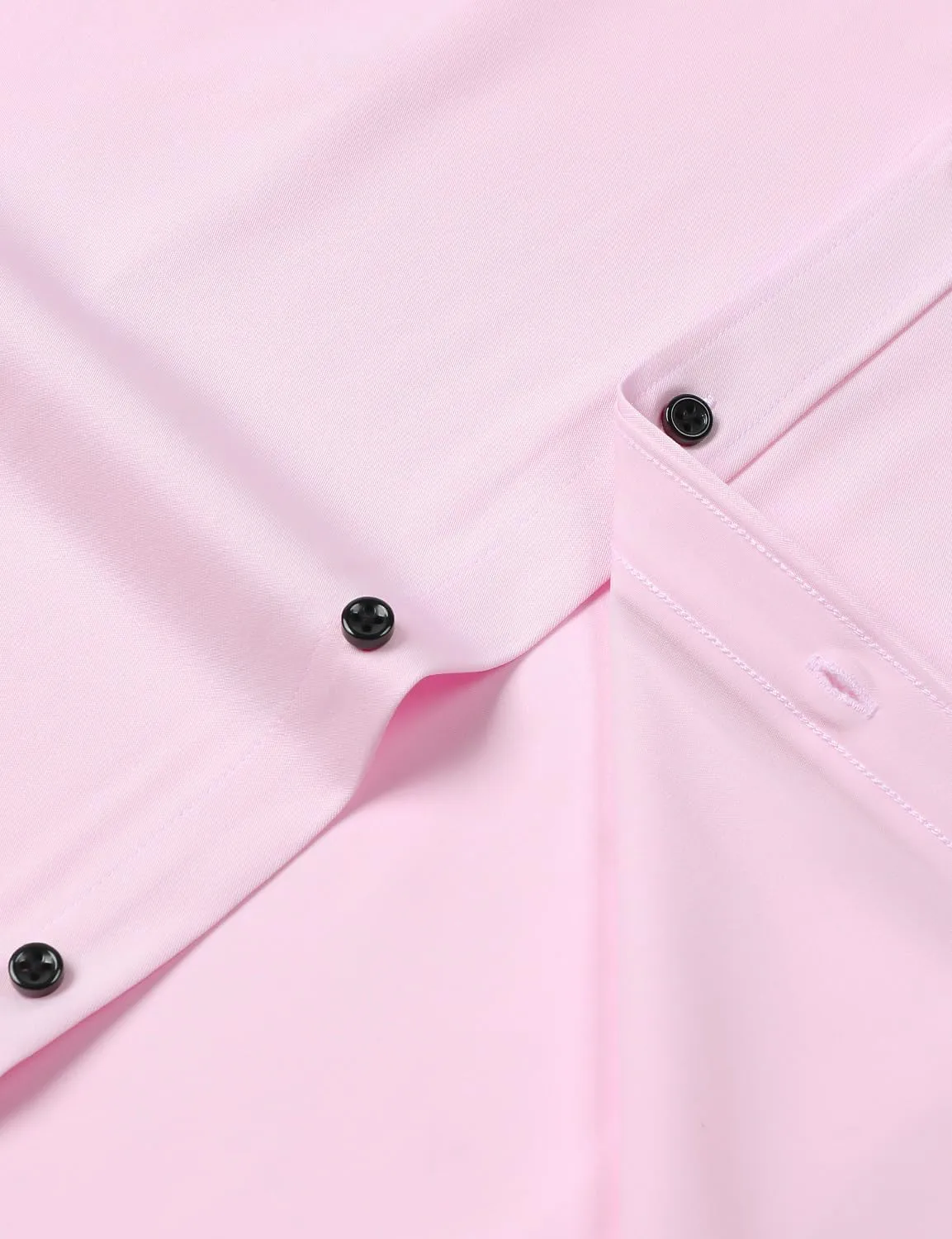 Men's Stretch Wrinkle Free Dress Shirts Formal Wedding Prom Short Sleeve Slim Fit Button Down Shirt