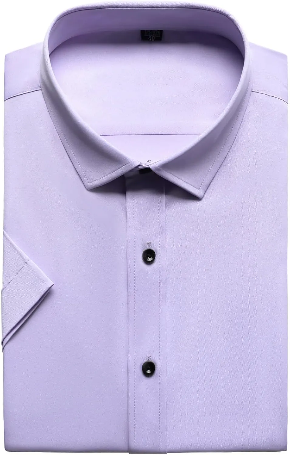 Men's Stretch Wrinkle Free Dress Shirts Formal Wedding Prom Short Sleeve Slim Fit Button Down Shirt